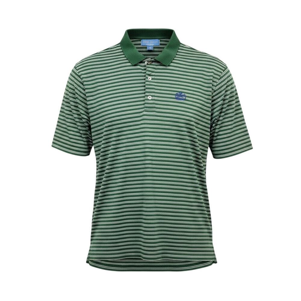 Fairway & Greene Polo Shirt Mens XL Green Striped Waialae Country Club Hawaii